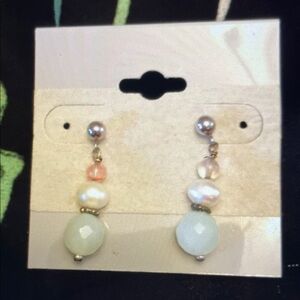 Elegant Pearl and Bead Drop Earrings